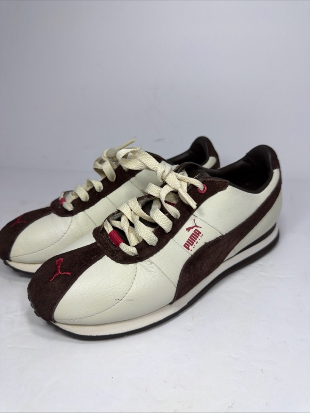 Puma Turin Women's Size 6 Beige, Brown Pink  Leather Suede